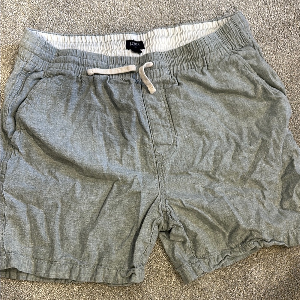 J.Crew Gray/Olive Linen Casual Shorts